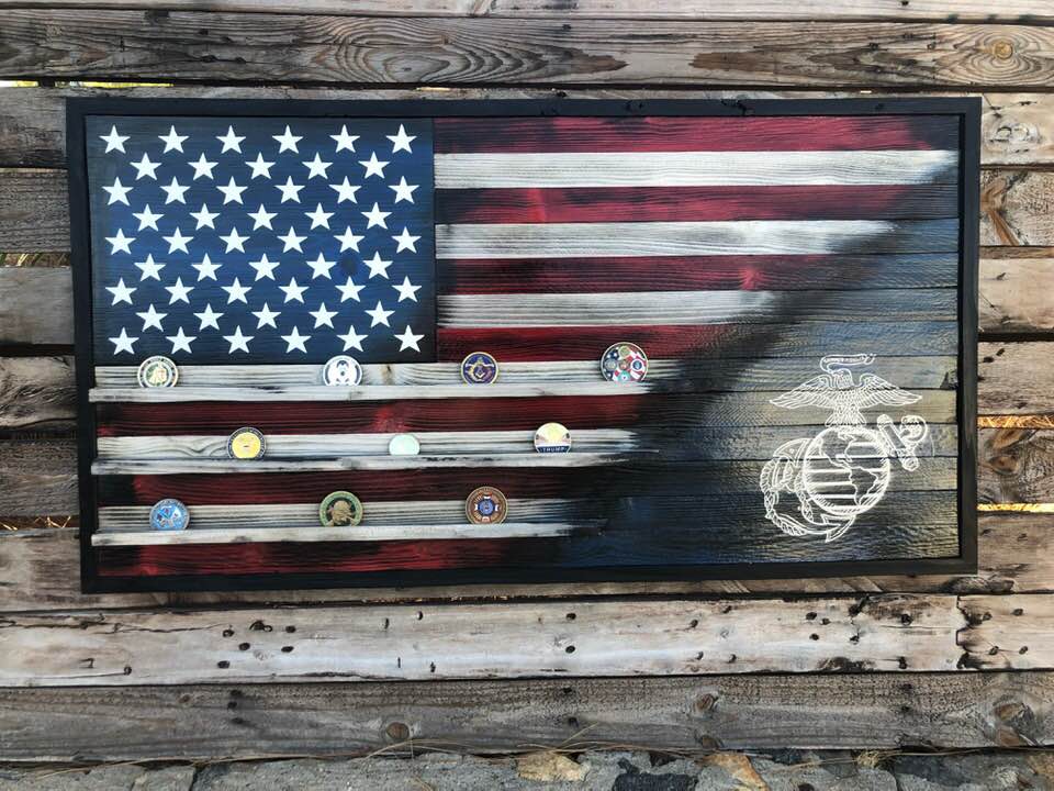 Armed Forces 70/30 Challenge Coin Flag