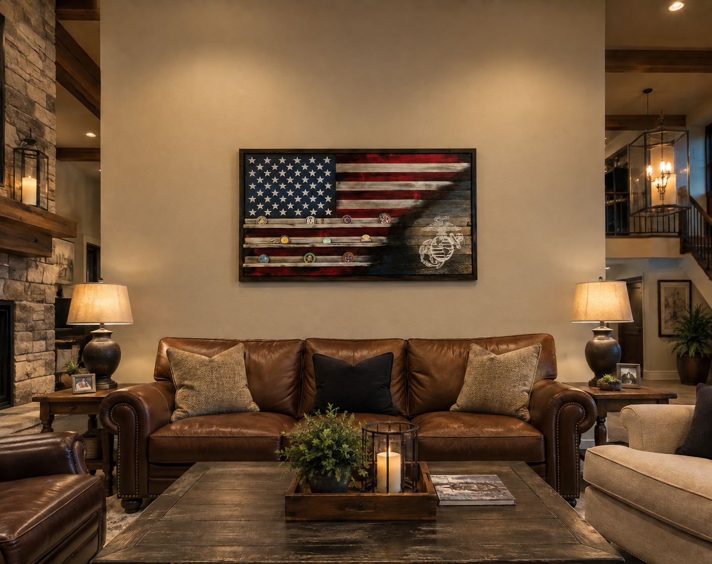 Armed Forces 70/30 Challenge Coin Flag