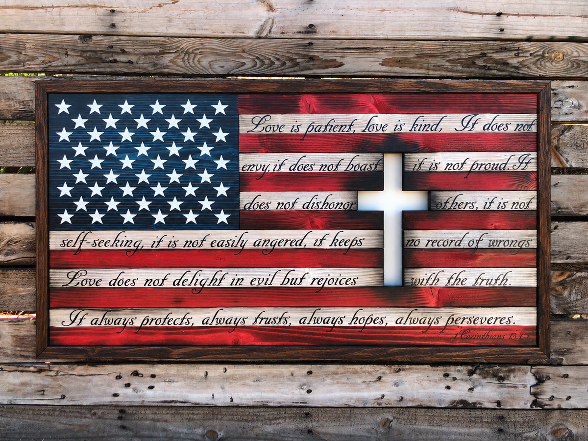 Backlit Christian Cross Flag
