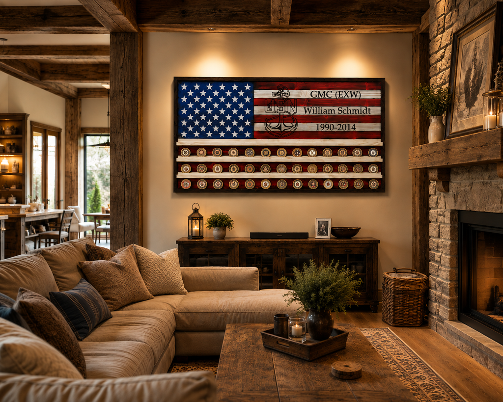 Armed Forces Coin Rack Flag