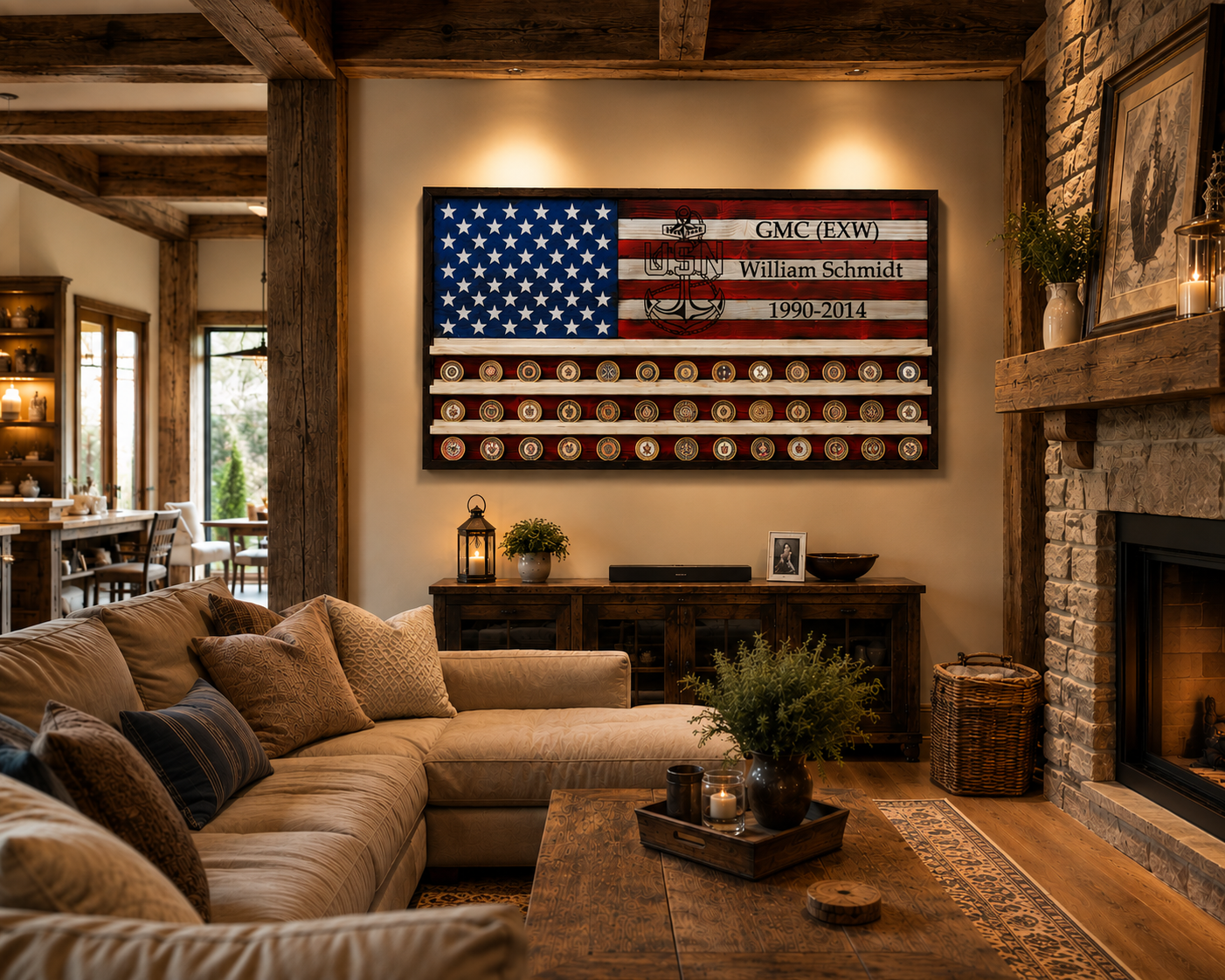 Armed Forces Coin Rack Flag