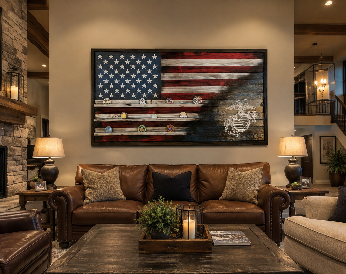 Armed Forces 70/30 Challenge Coin Flag