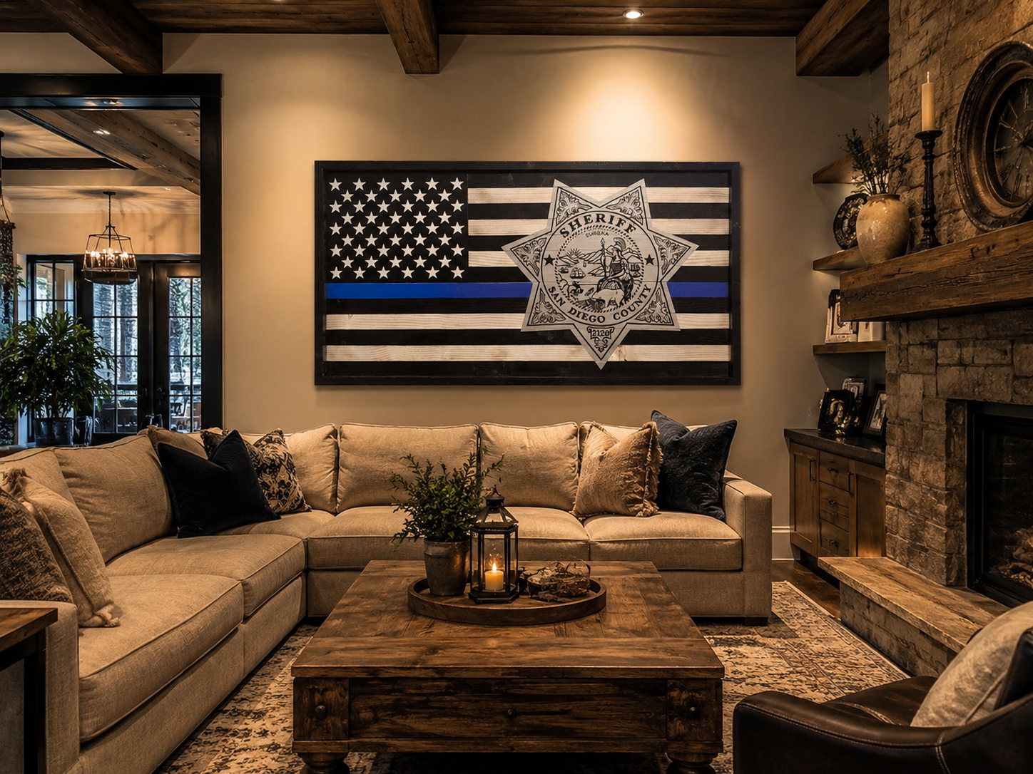 Thin Blue Line Badge Flag