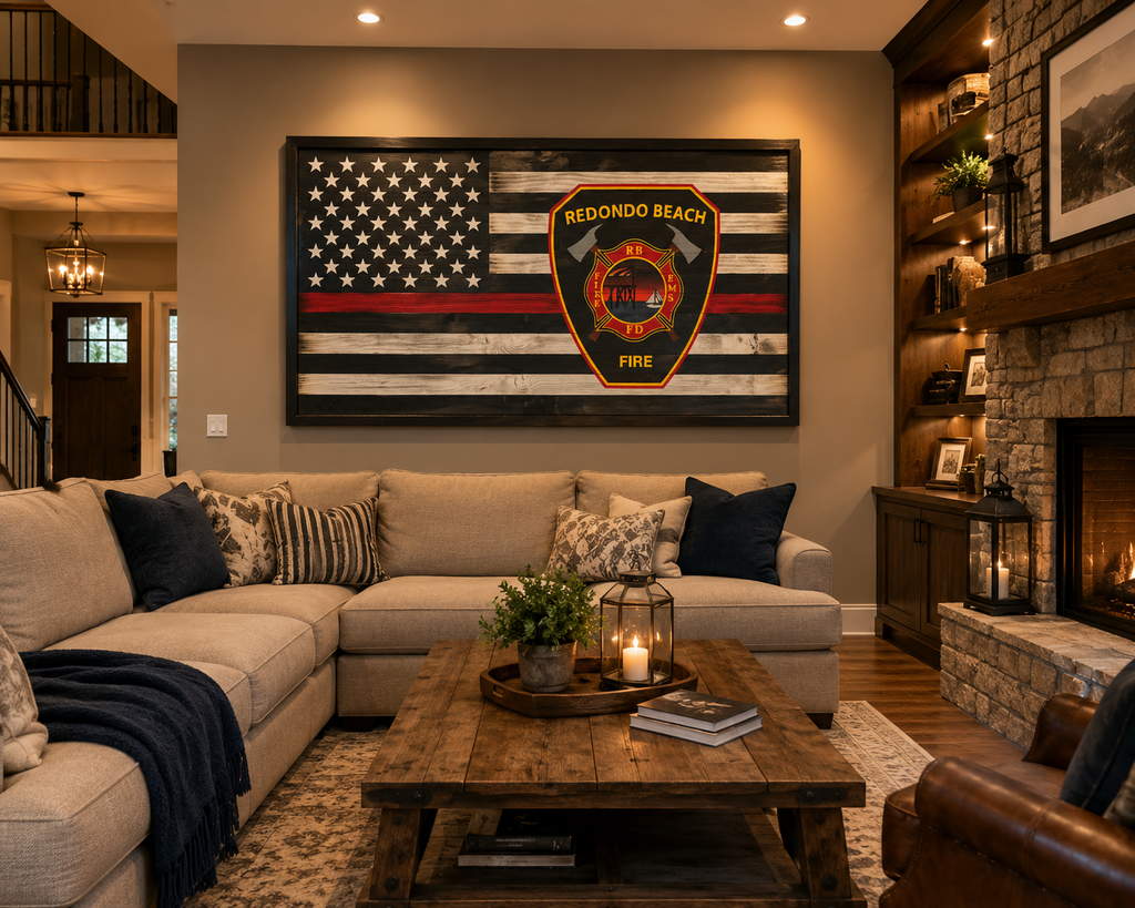Thin Red Line Badge Flag