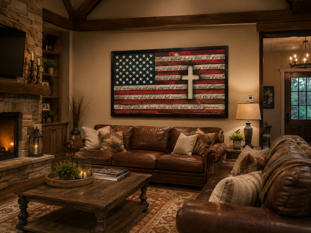 Backlit Christian Cross Flag