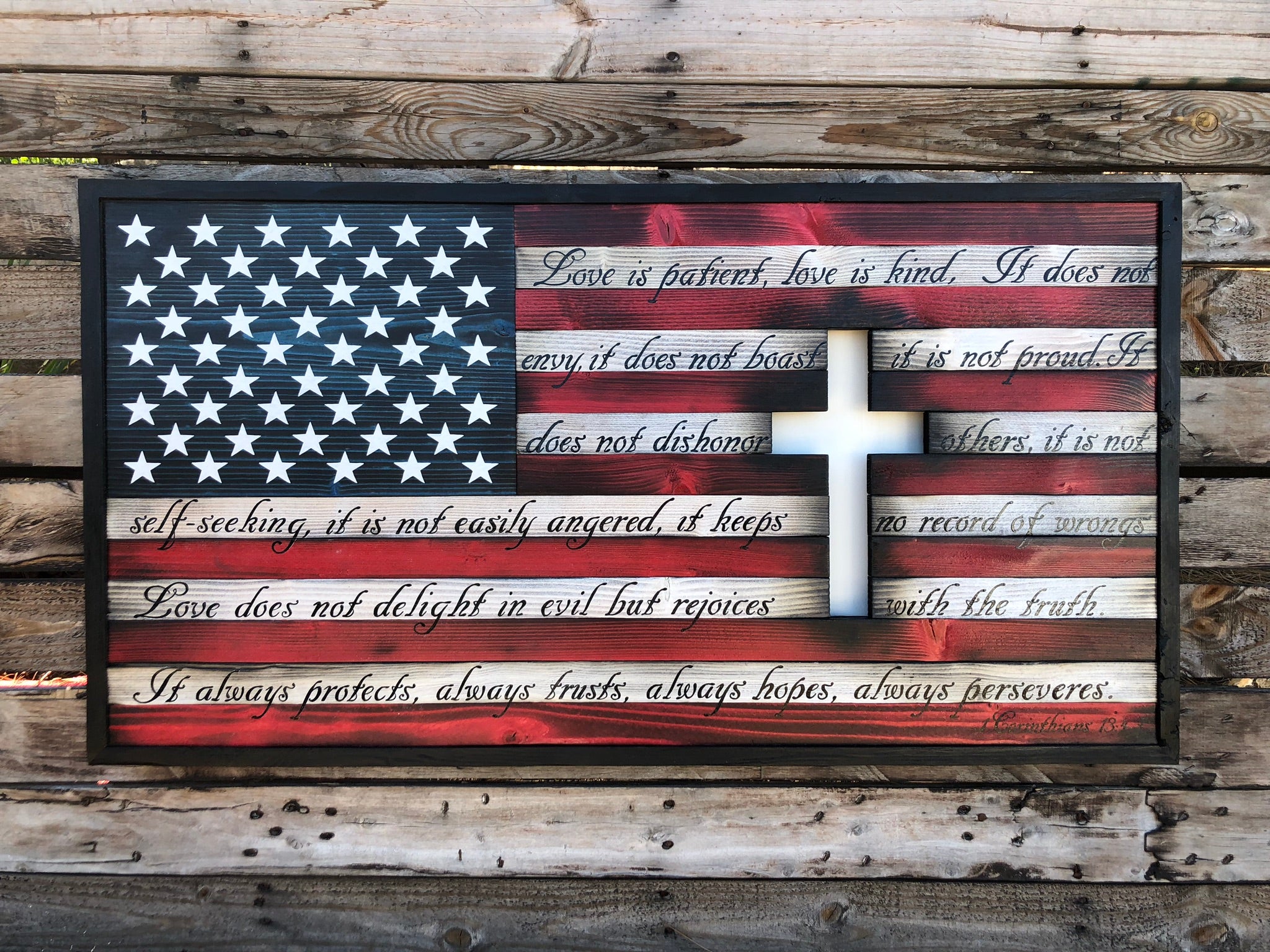 Backlit Christian Cross Flag
