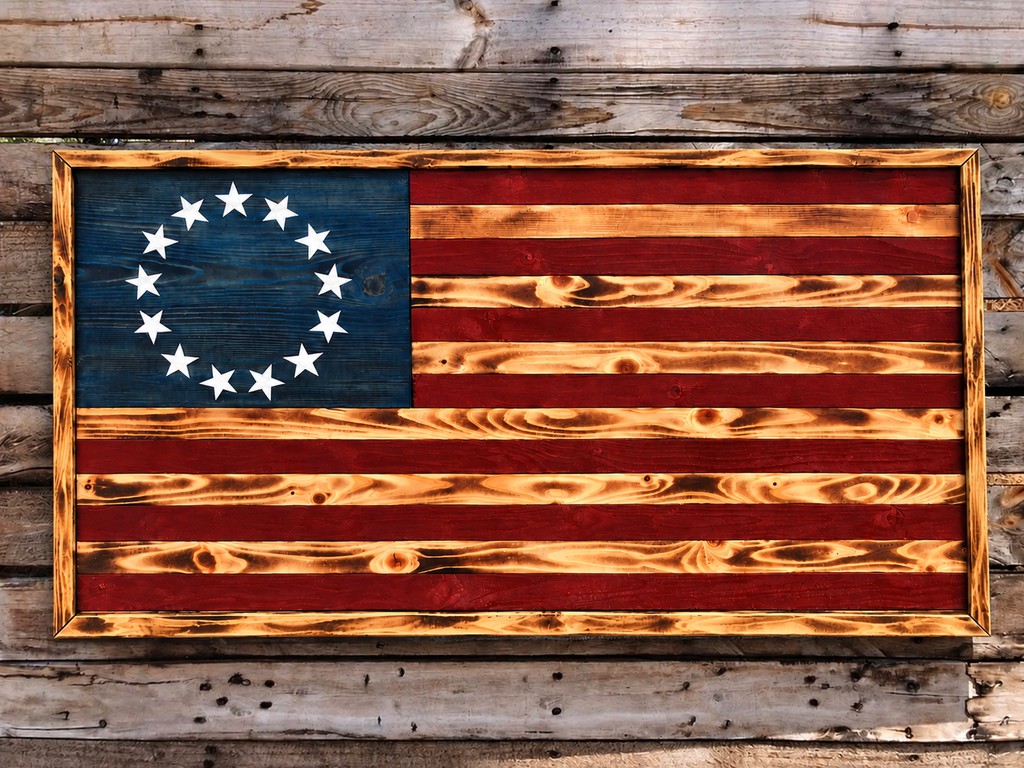 Wood Old Glory Flag - 4 Rustic Styles