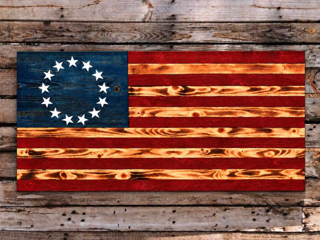 Wood Old Glory Flag - 4 Rustic Styles