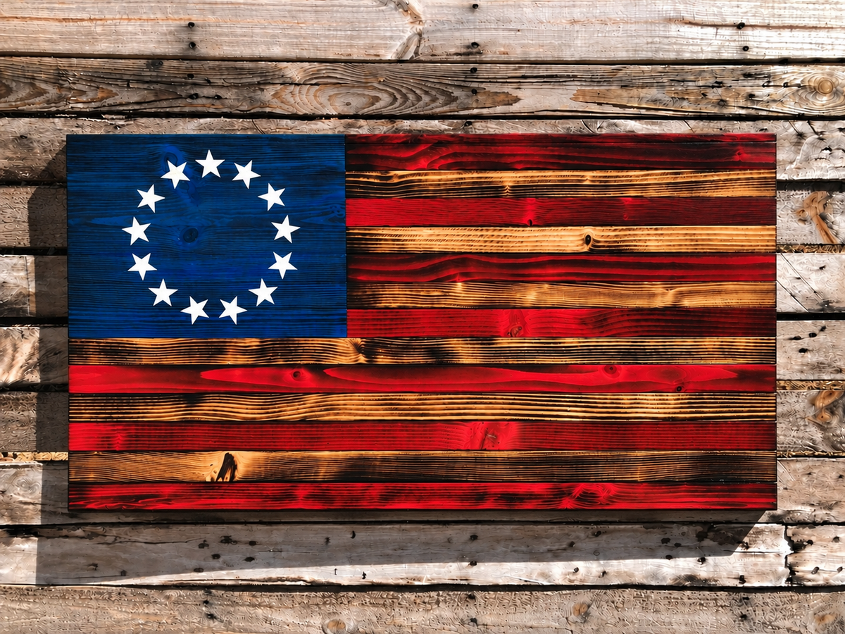 Wood Old Glory Flag - 4 Rustic Styles