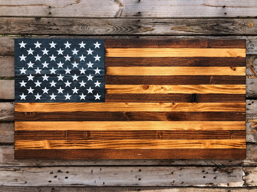 Wood Old Glory Flag - 4 Rustic Styles
