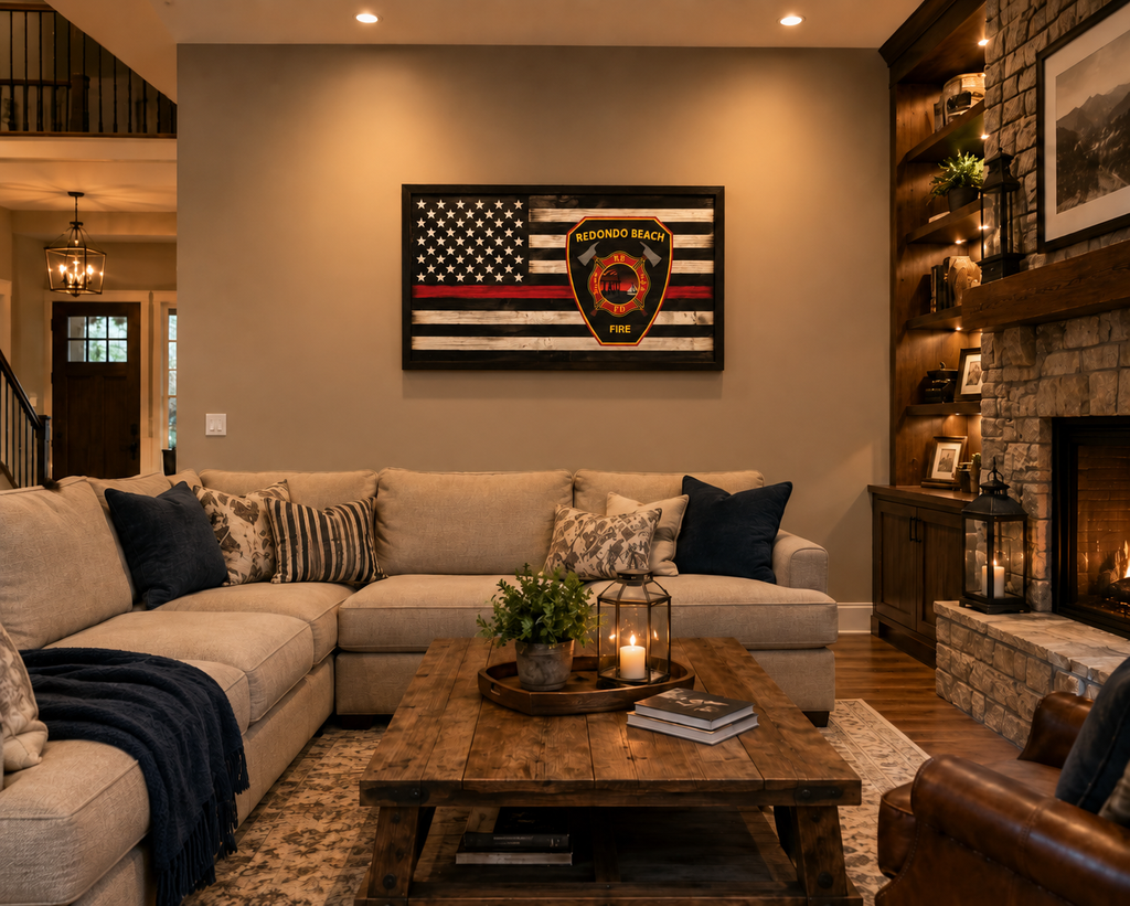 Thin Red Line Badge Flag