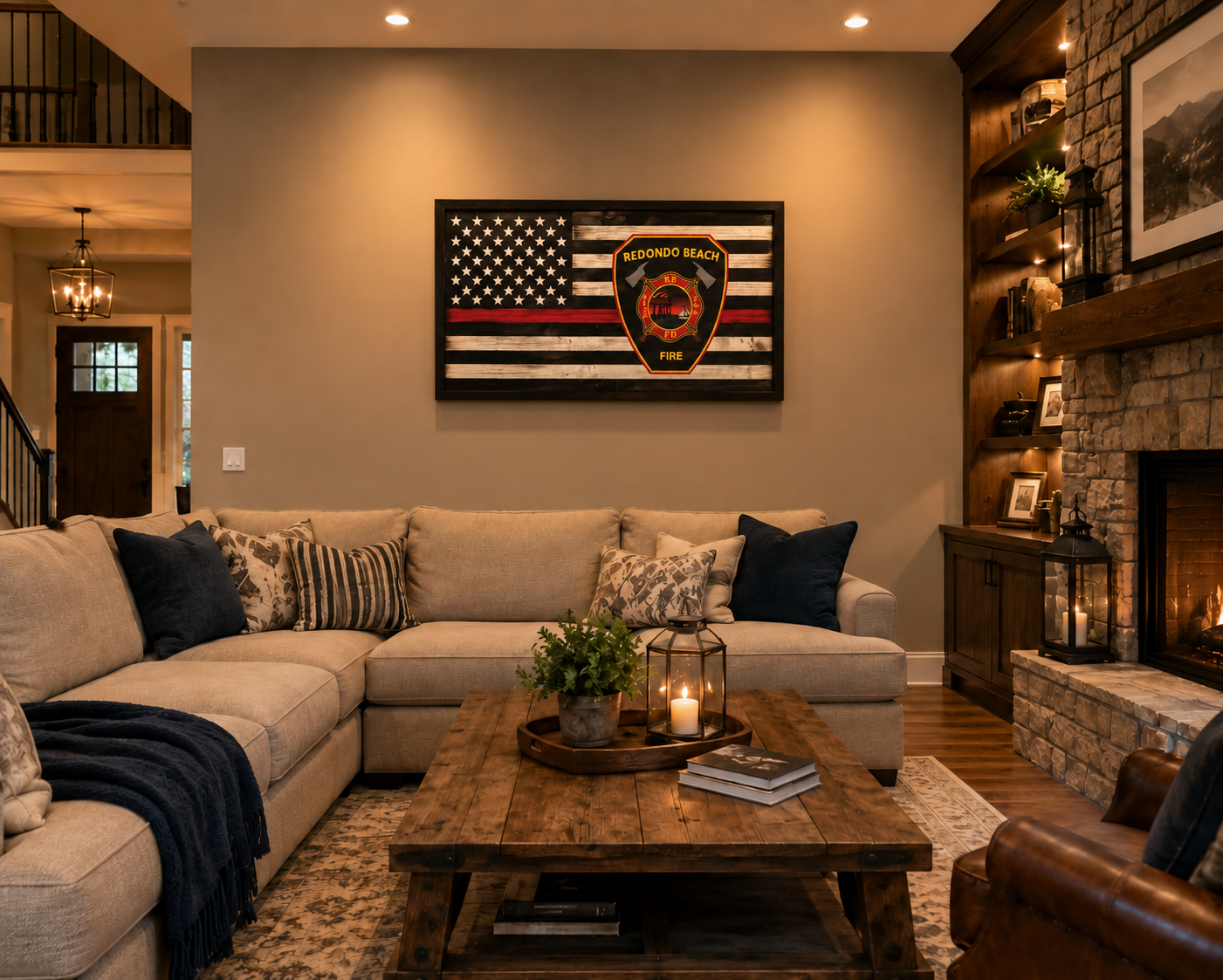 Thin Red Line Badge Flag