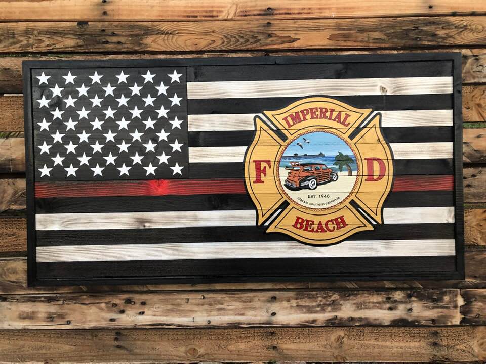Thin Red Line Badge Flag