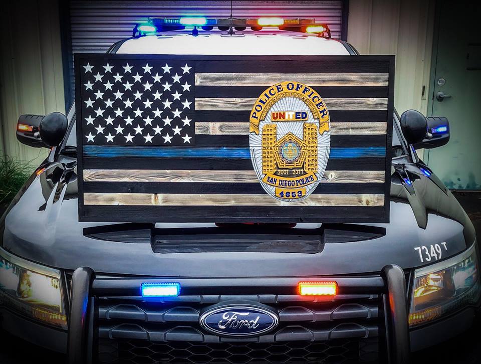 Thin Blue Line Badge Flag